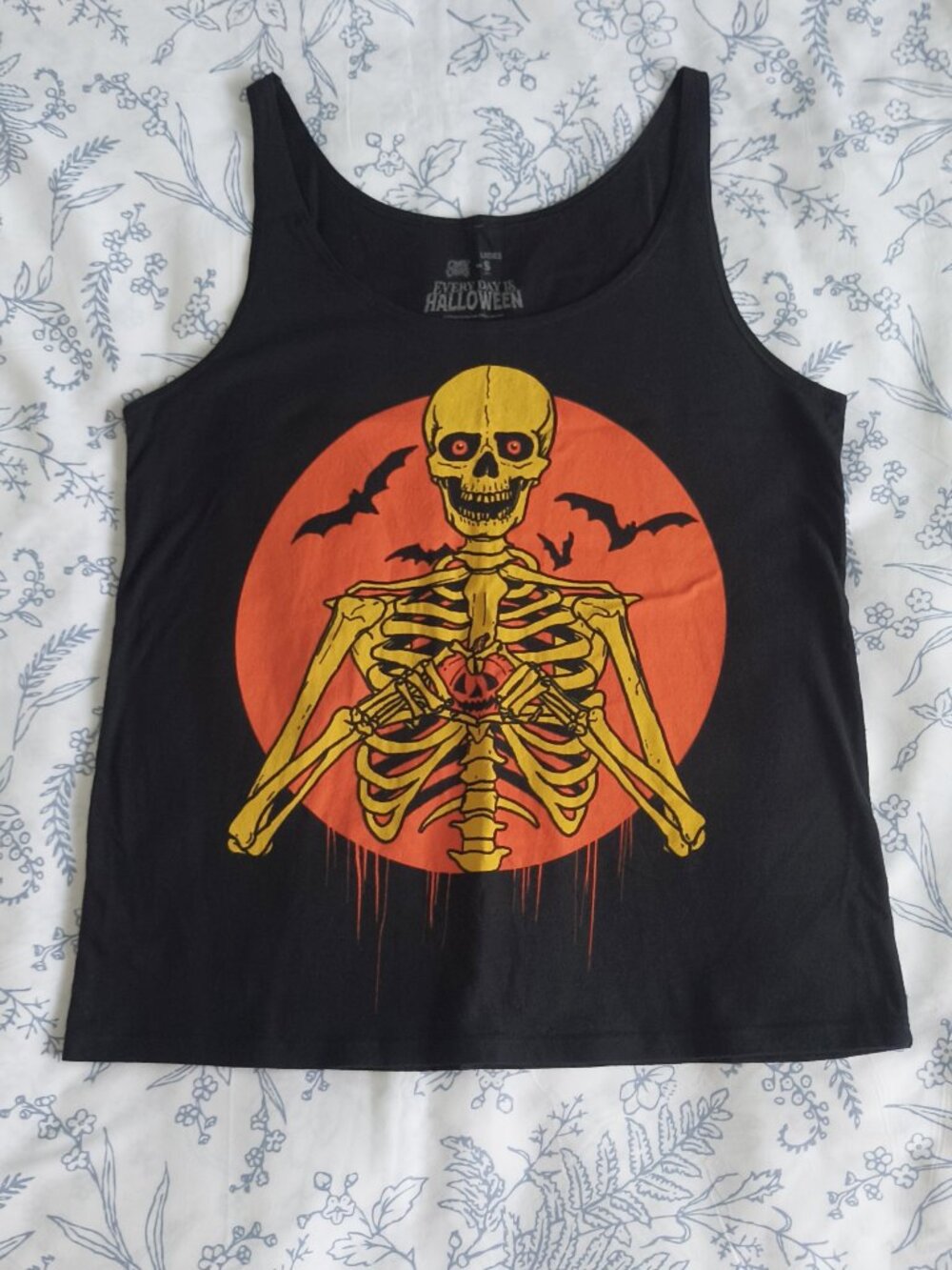 Cavity Colors I Heart Halloween Skeleton Tank